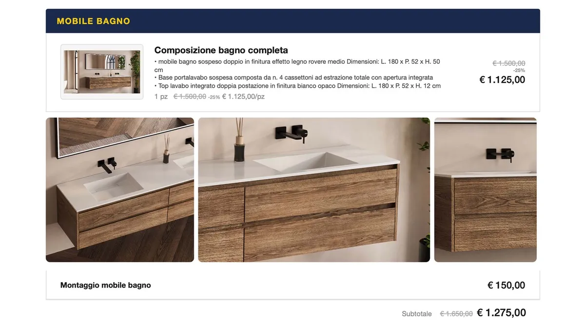 Il preventivo che mostra, non solo calcola - screenshot BAGNOPLAN
