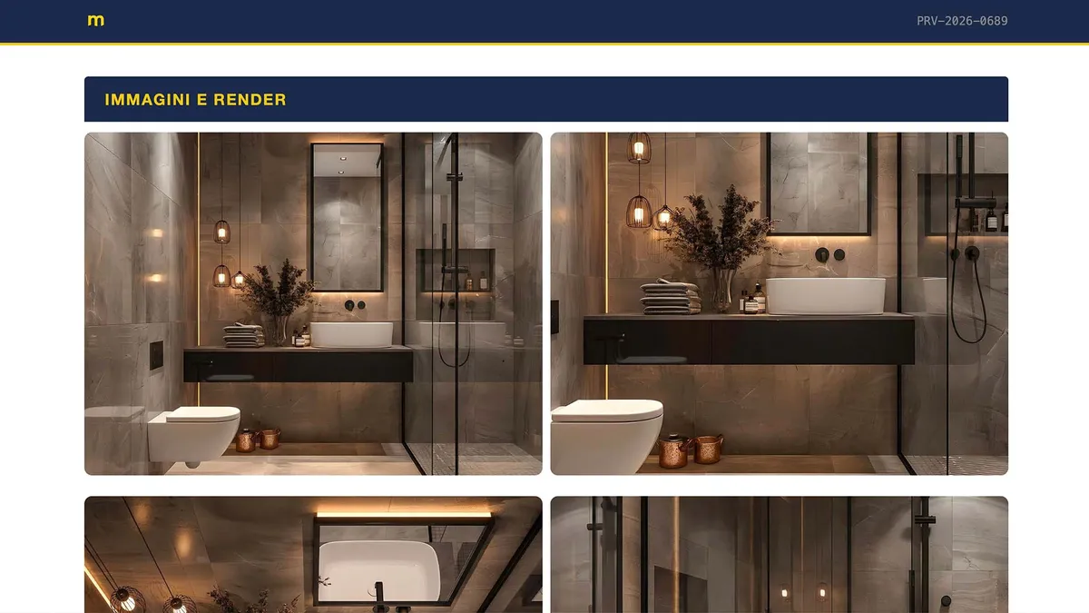 Render, foto e prima/dopo: il preventivo che racconta il progetto - screenshot BAGNOPLAN