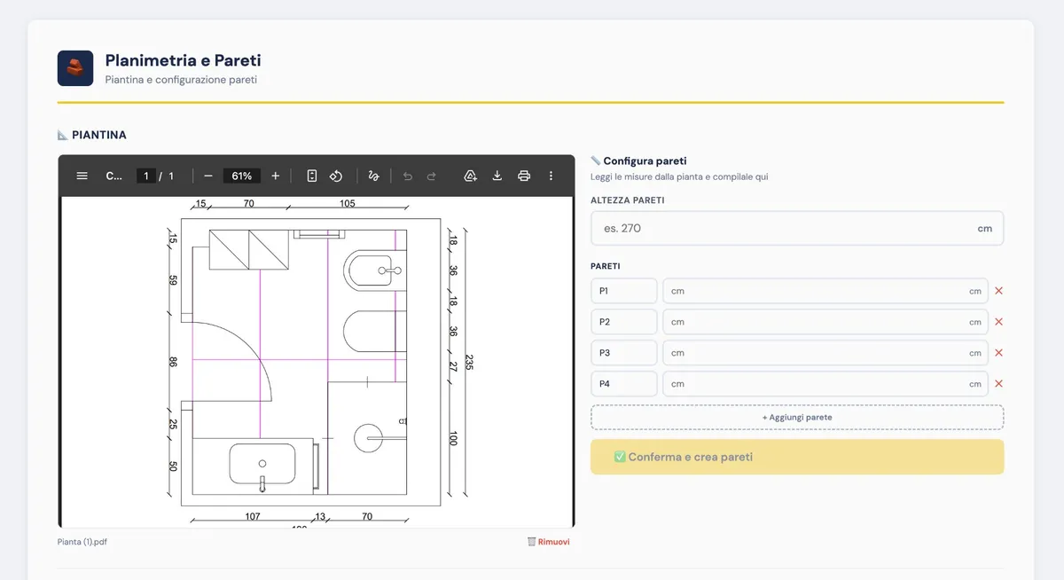 Piantine e planimetrie del bagno - screenshot BAGNOPLAN